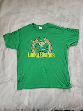 Lucky Charms Mens XL Feeling Lucky Green Short Sleeve Unisex Tshirt